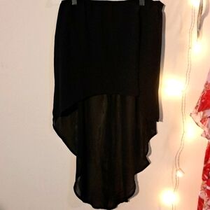 Black Shiffon Skirt With Train